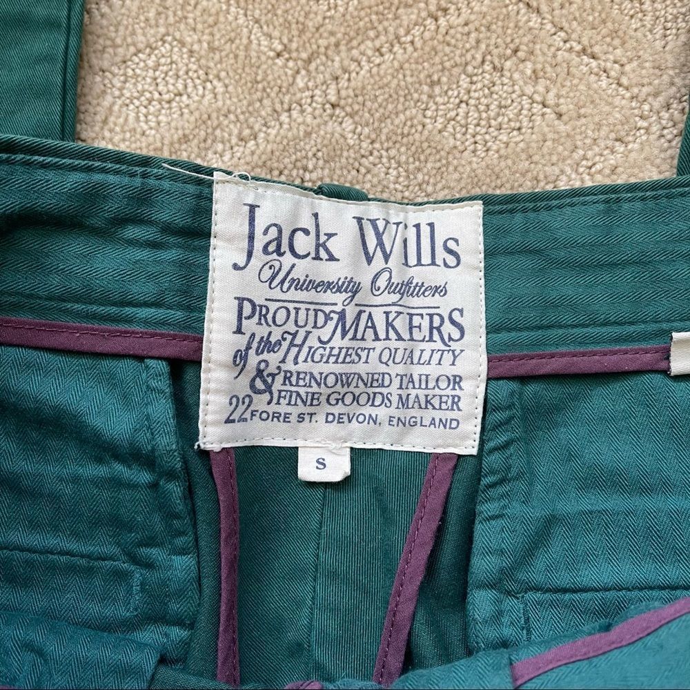 Jack Wills Green Cotton Chinos Size Small - Picture 2 of 5